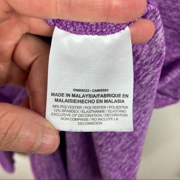 Nike Purple 1/2 Zip Long Sleeve Running Top Size Medium Sweat Wicking Active Top - Picture 10 of 14